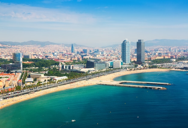 aerial view of Barcelona from Mediterranean