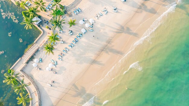 Aerial view of beach and sea