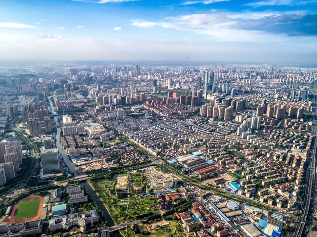 Aerial view of chinese city