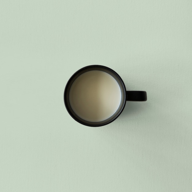 Free Photo aerial view of a cup of milk