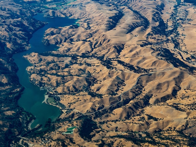 Free Photo aerial view of the don pedro reservoir, california