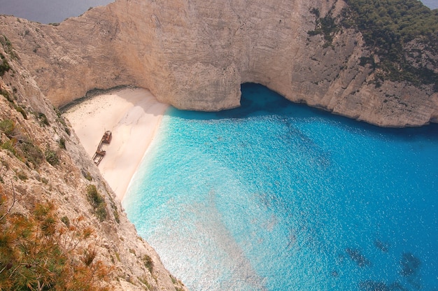 Aerial view of a empty beach and seashore