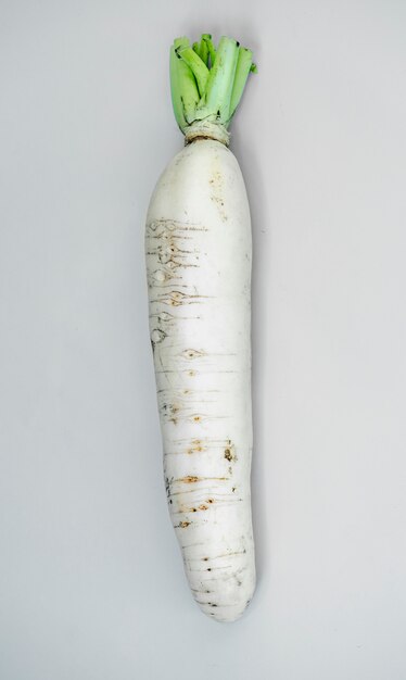 Aerial view of fresh chinese white radish