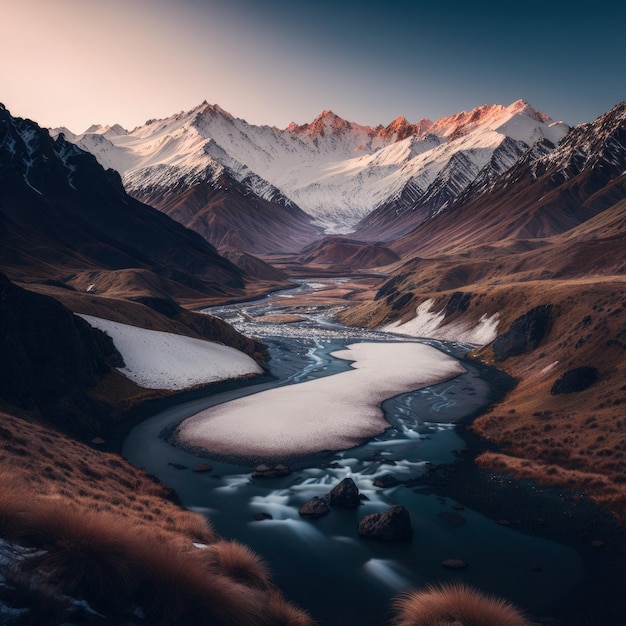 Aerial view of glen etive in winter near glencoe in the argyll region of the highlands of scotland s