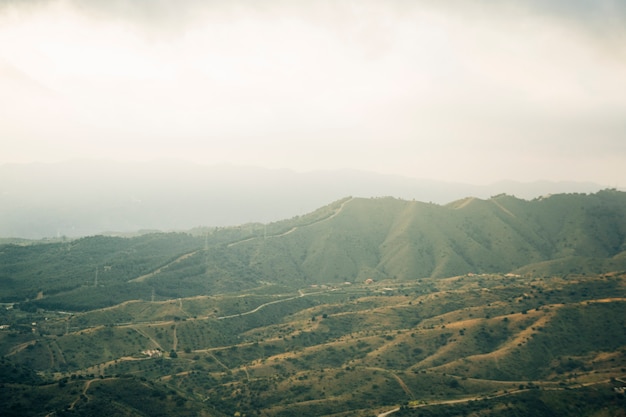 Free photo aerial view of green mountain landscape