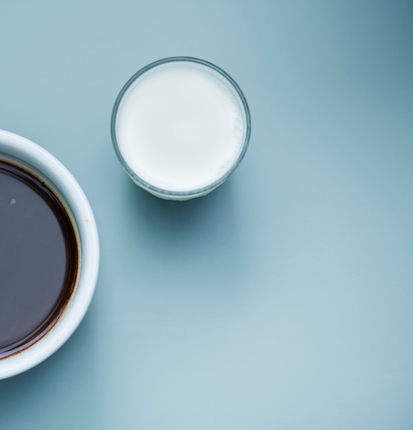 Aerial view of hot coffee