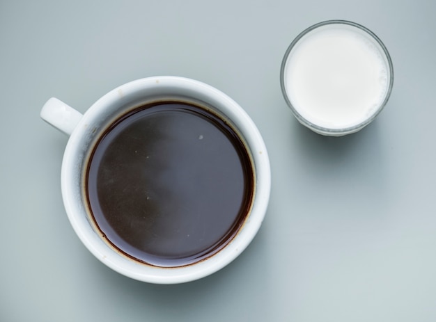 Aerial view of hot coffee