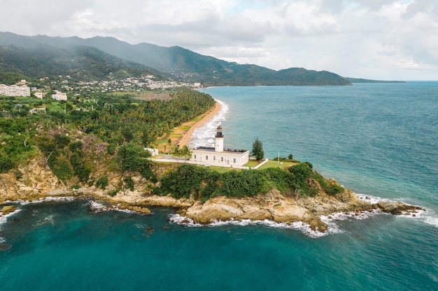 Aerial view of the Lighthouse in Maunabo Puerto Rico