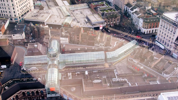 Aerial view of the Liverpool from a view point United Kingdom