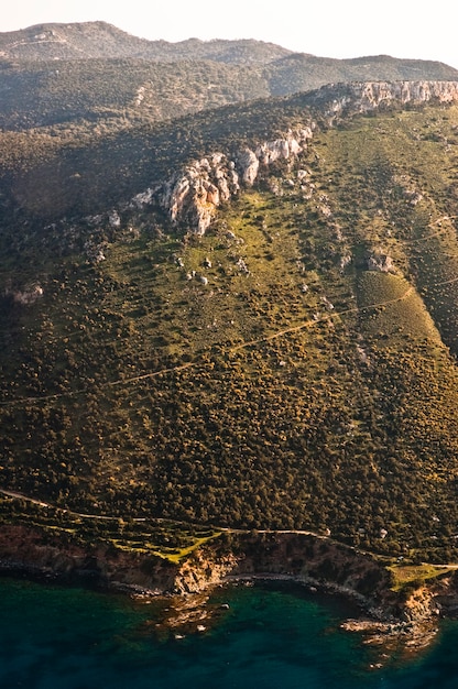 Aerial view of Mediterranean coastline