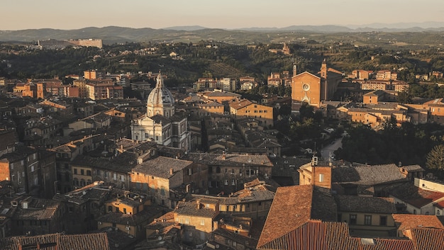 Free Photo aerial view of the old buildings that showcase western europe's architecture in siena, italy