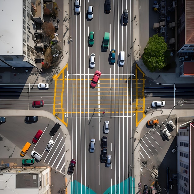 Free Photo aerial view of a parking lot with cars in the city