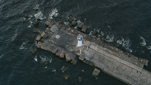 Free photo aerial view of a pier