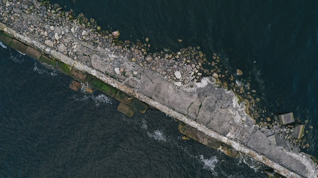 Free photo aerial view of a pier