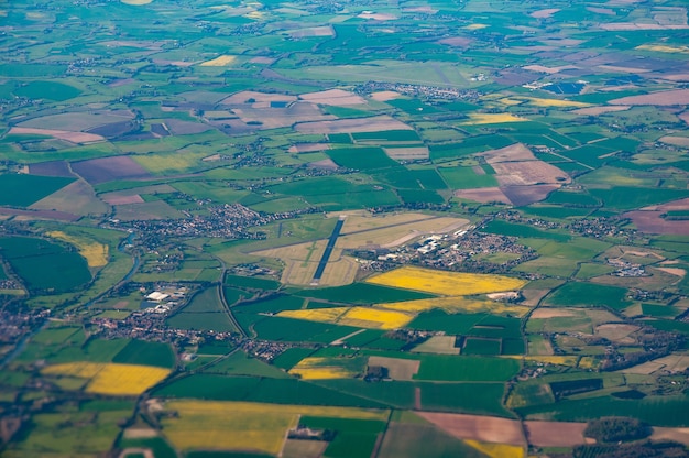 Free photo aerial view of raf benson, oxfordshire and surrounding countryside