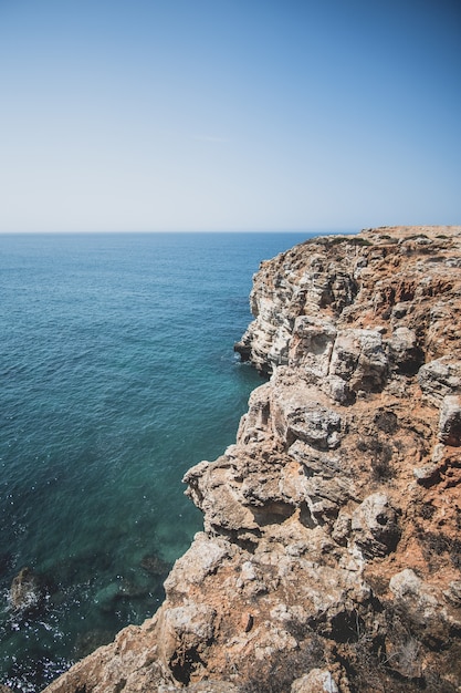 Aerial view of the sea and the cliffs