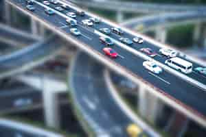 Free photo aerial view of shanghai overpass