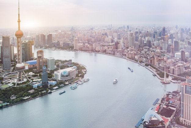 Aerial view of Shanghai skyline