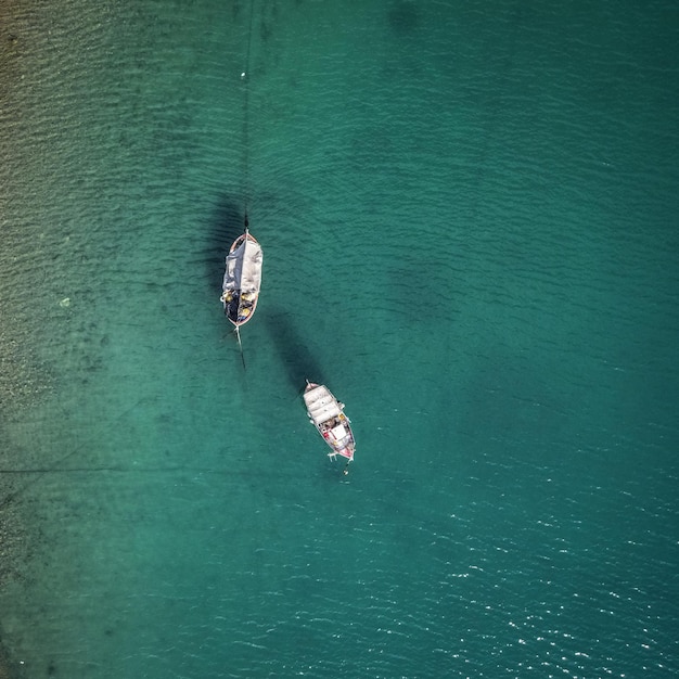 Free Photo aerial view of ships in the water