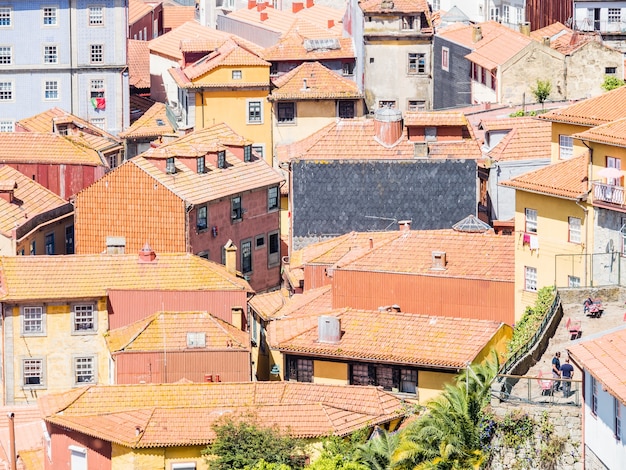 Aerial view shot of beautiful Porto city in Portugal