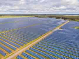 Free photo aerial view to solar power plant