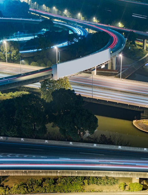 Free photo aerial view of suzhou overpass at night