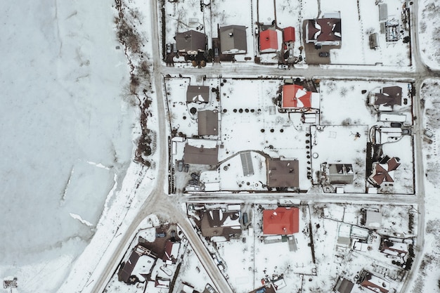 Aerial view of village