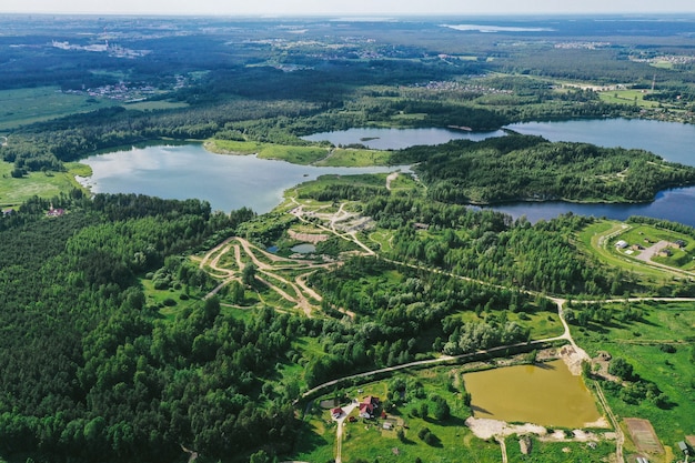 Aerial view of village