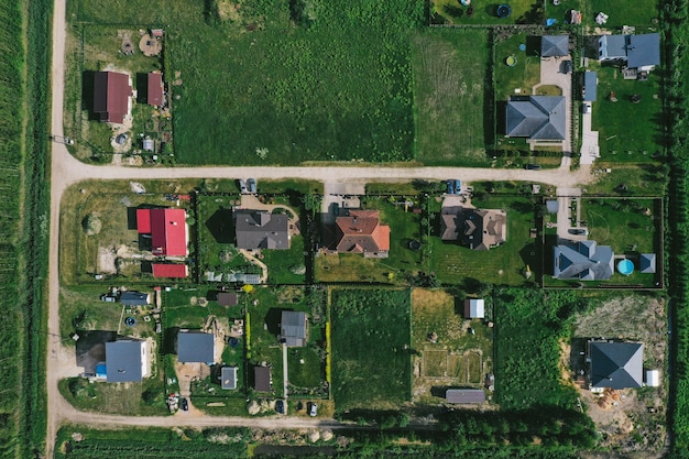 Aerial view of village