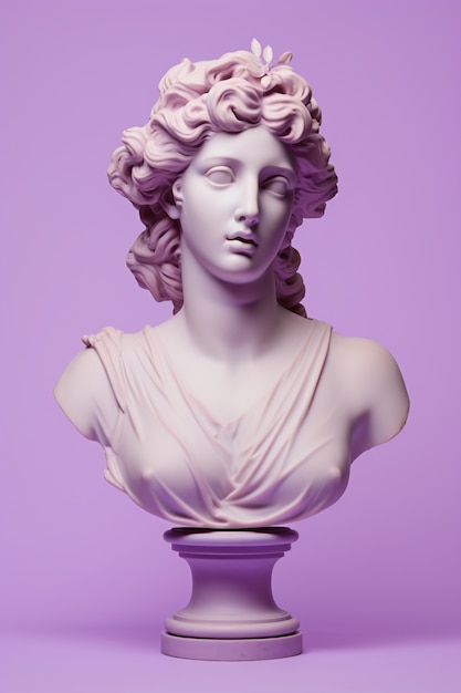 Aesthetic background of greek bust