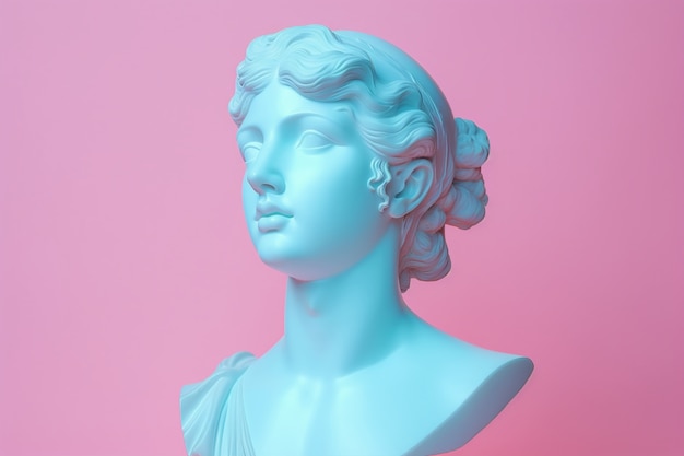 Free photo aesthetic background of greek bust