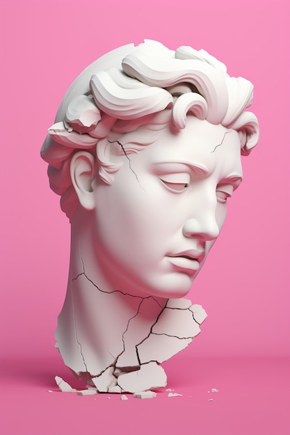 Aesthetic background of greek bust