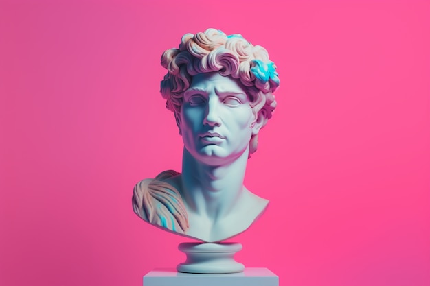 Aesthetic background of greek bust