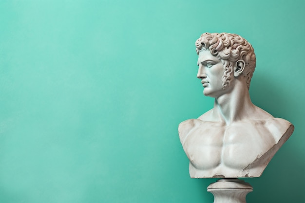 Aesthetic background with greek bust