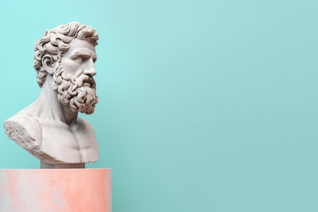 Aesthetic background with greek bust