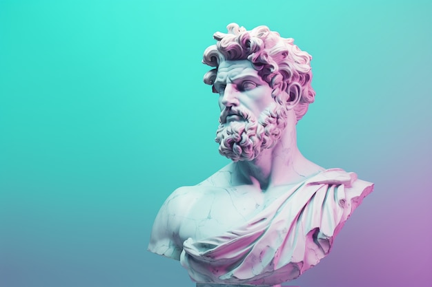 Aesthetic background with greek bust