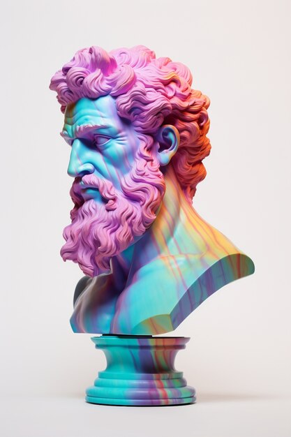 Aesthetic background with greek bust