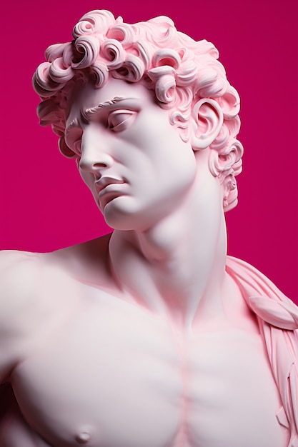 Aesthetic background with greek bust