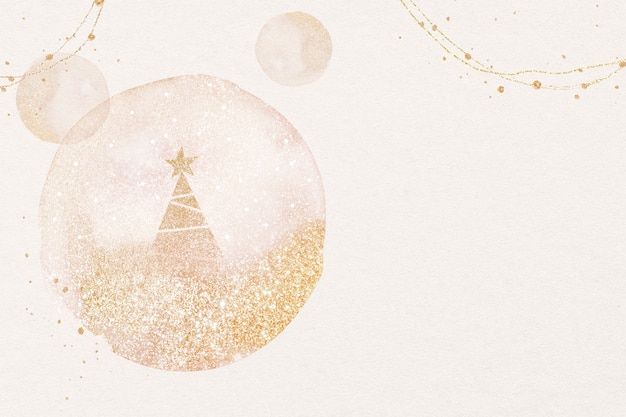 Free Photo aesthetic christmas background, snow globe design in watercolor &amp; glitter