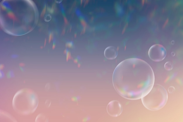 Aesthetic clear bubbles banner background