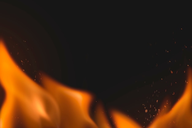 Free Photo aesthetic flame background, orange border realistic fire image