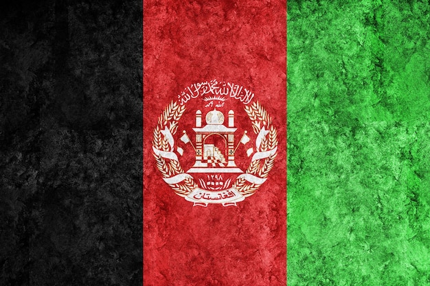 Afghanistan Metallic flag, Textured flag, grunge flag