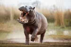 Free photo africa hippopotamus amphibius