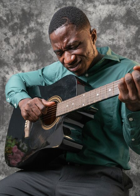 African american man celebrating international jazz day