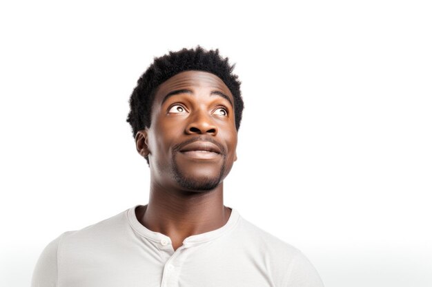 african american man doubtful thinking or choosing concept