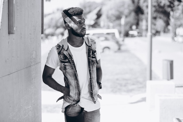 African american man model in park