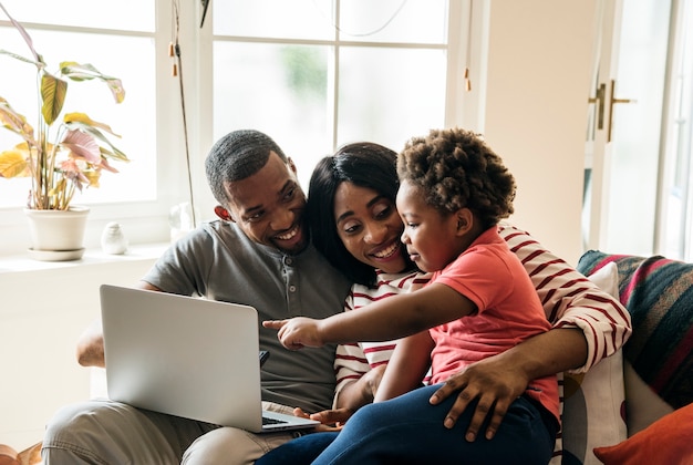 African family spending time together