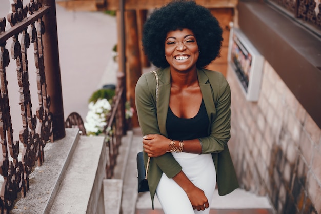 African girl in a summer city