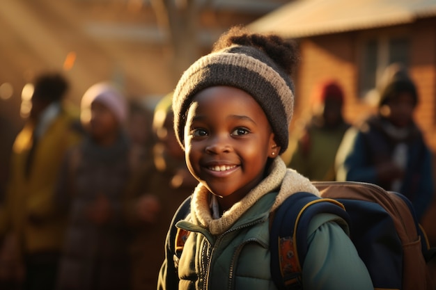 Free photo african kid enjoying life