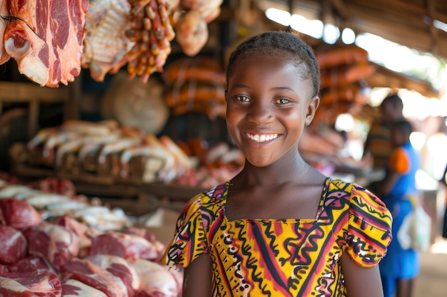 Free photo african kid in a marketplace